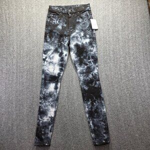 Mother Jeans Womens 26 Black Gray Winding Paths Super Swooner High Rise Skinny